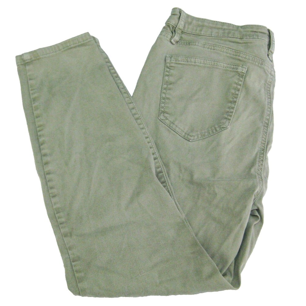 BUFFALO JEANS Women's Size 10 30x26 Green Denim Ankle Skinny Pants Soft Stretch